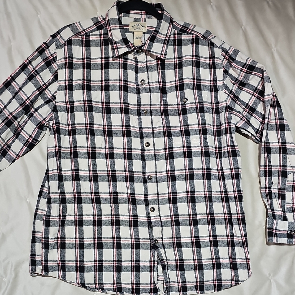Stylish Plaid Men's Shirt in Black and White,and Red  100% COTTON